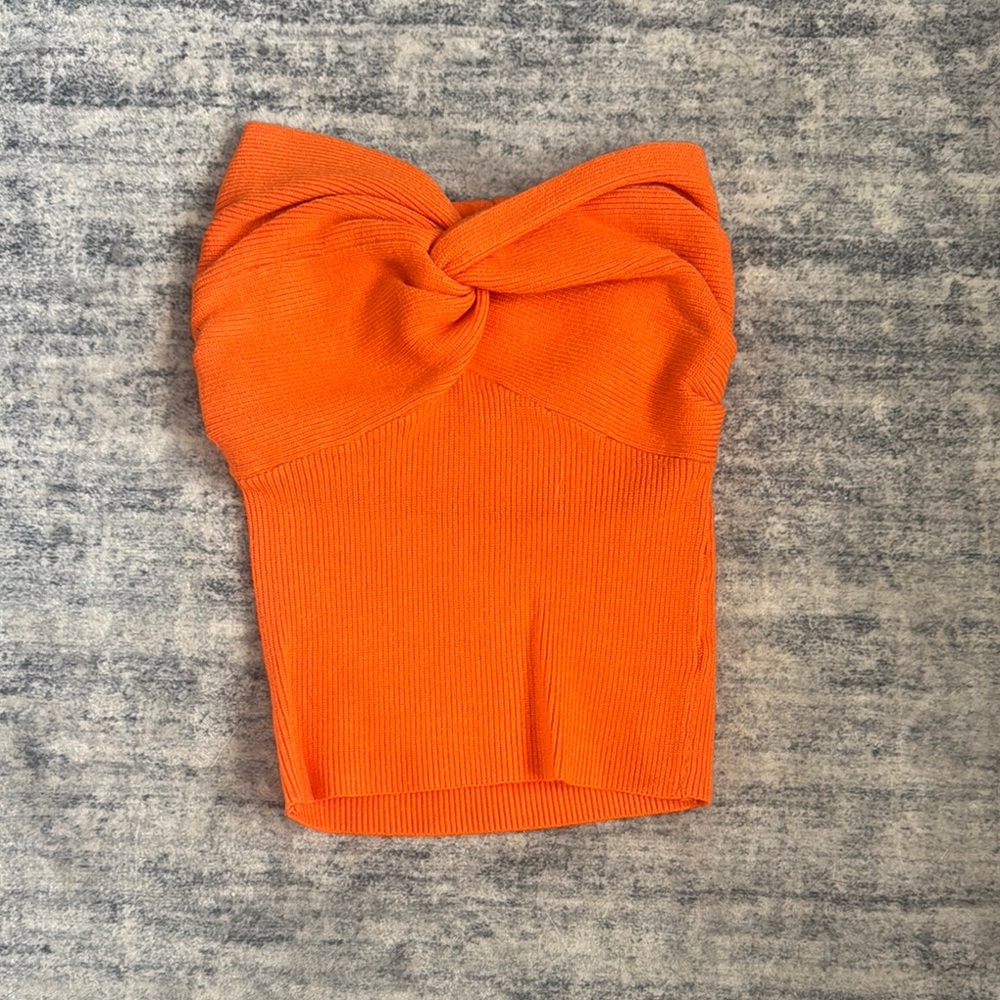 Orange Twist Front Tube Top